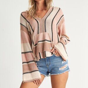 Billabong Baja Beach Striped Hoodie in Peaches size Large
